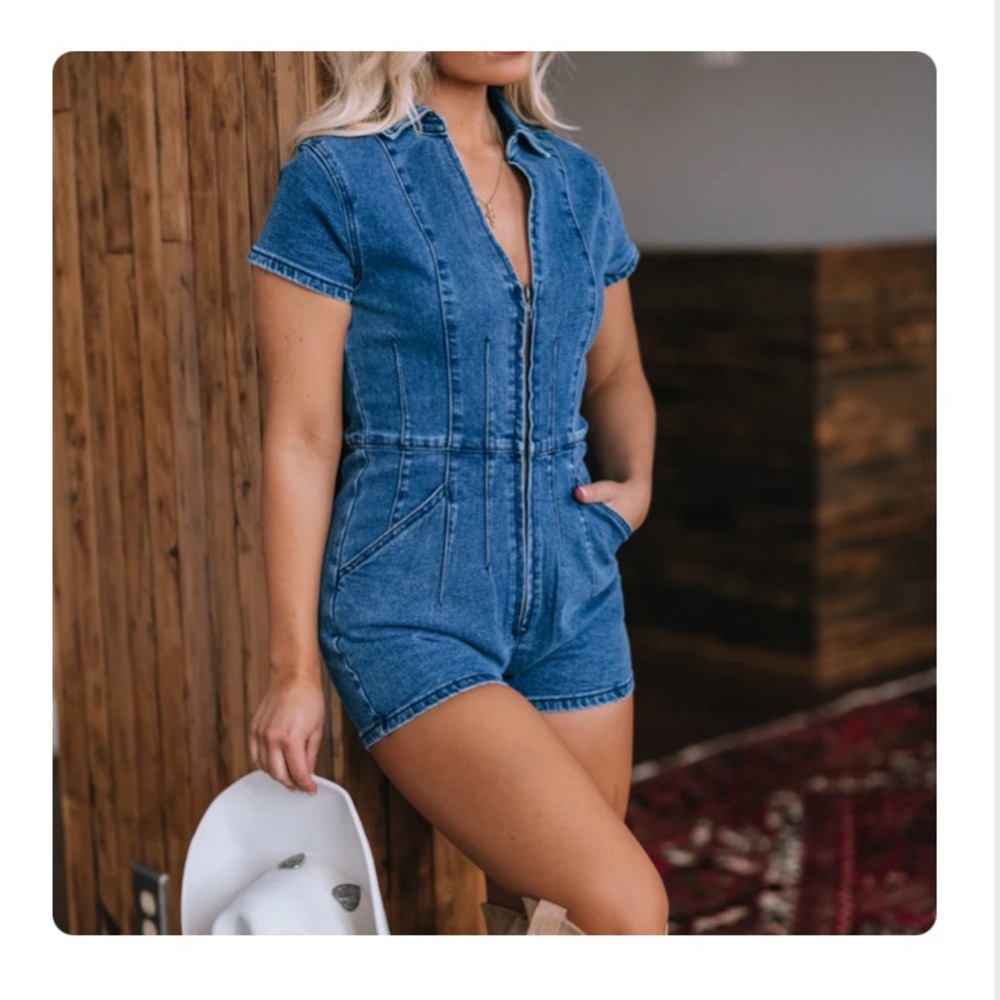 Denim Romper